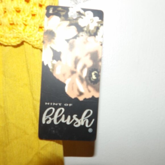 NWT Hint Of Blush Sunny Yellow  Crochet Front Bodice Sundress Sz S - Picture 3 of 6